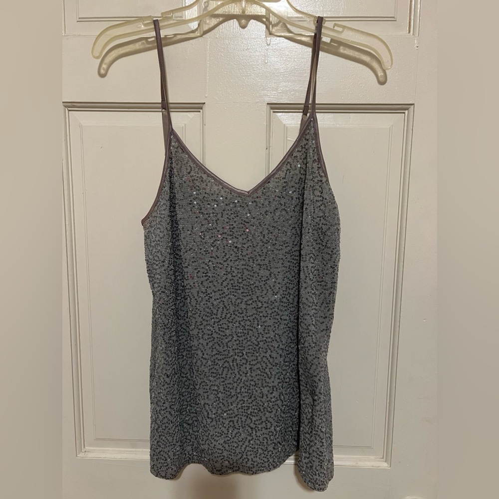 Express Women’s Gray Sequence Adjustable Strap Ca… - image 2